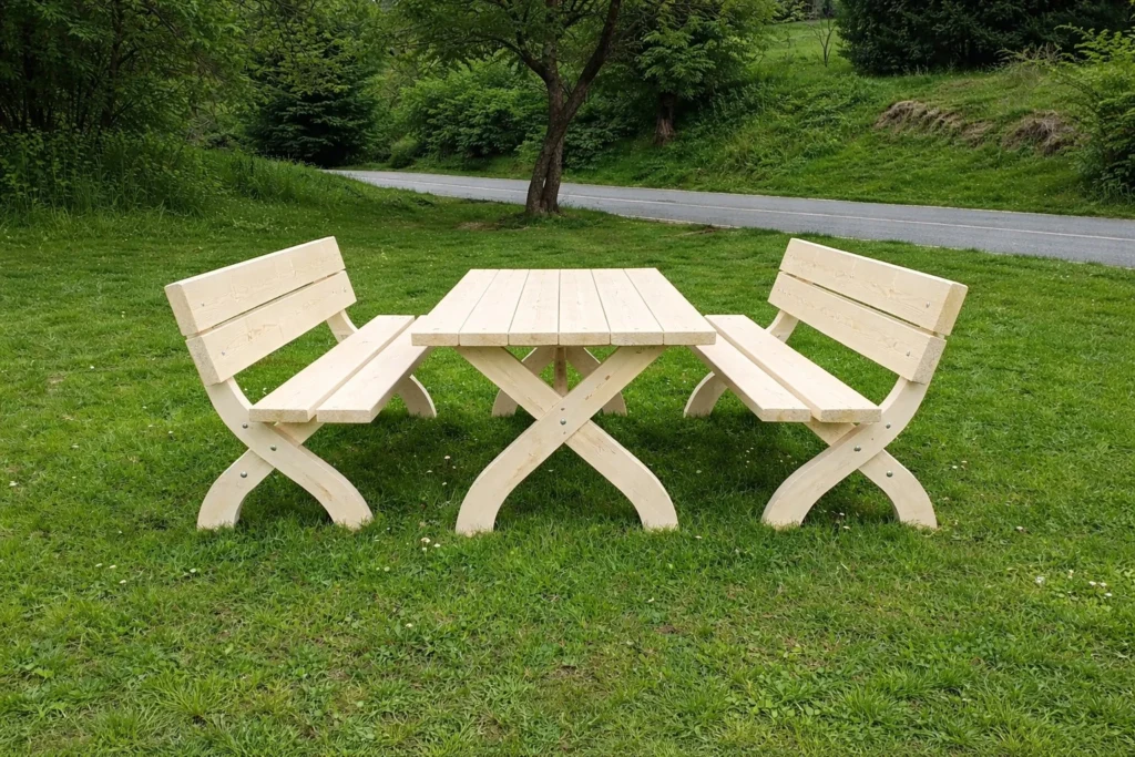 zestaw ogrodowy stół z ławkami Meble ogrodowe stół i dwie ławki