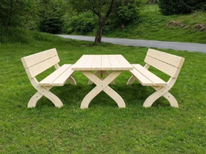 Meble ogrodowe stół i dwie ławki